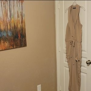 New York & Company NY&C Shawl-Collar Tie Front Jumpsuit Size: XL